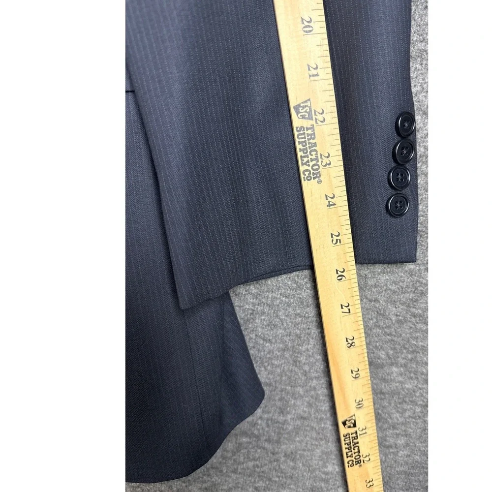 Brooks Brothers 346 Dark Gray Pinstripe Wool Blend Blazer Sport Coat Mens 46L‎